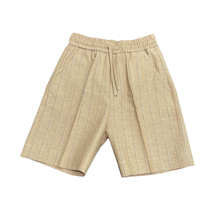 Bermuda lino e cotone a righe MR2426KBEIGE MANUEL RITZ