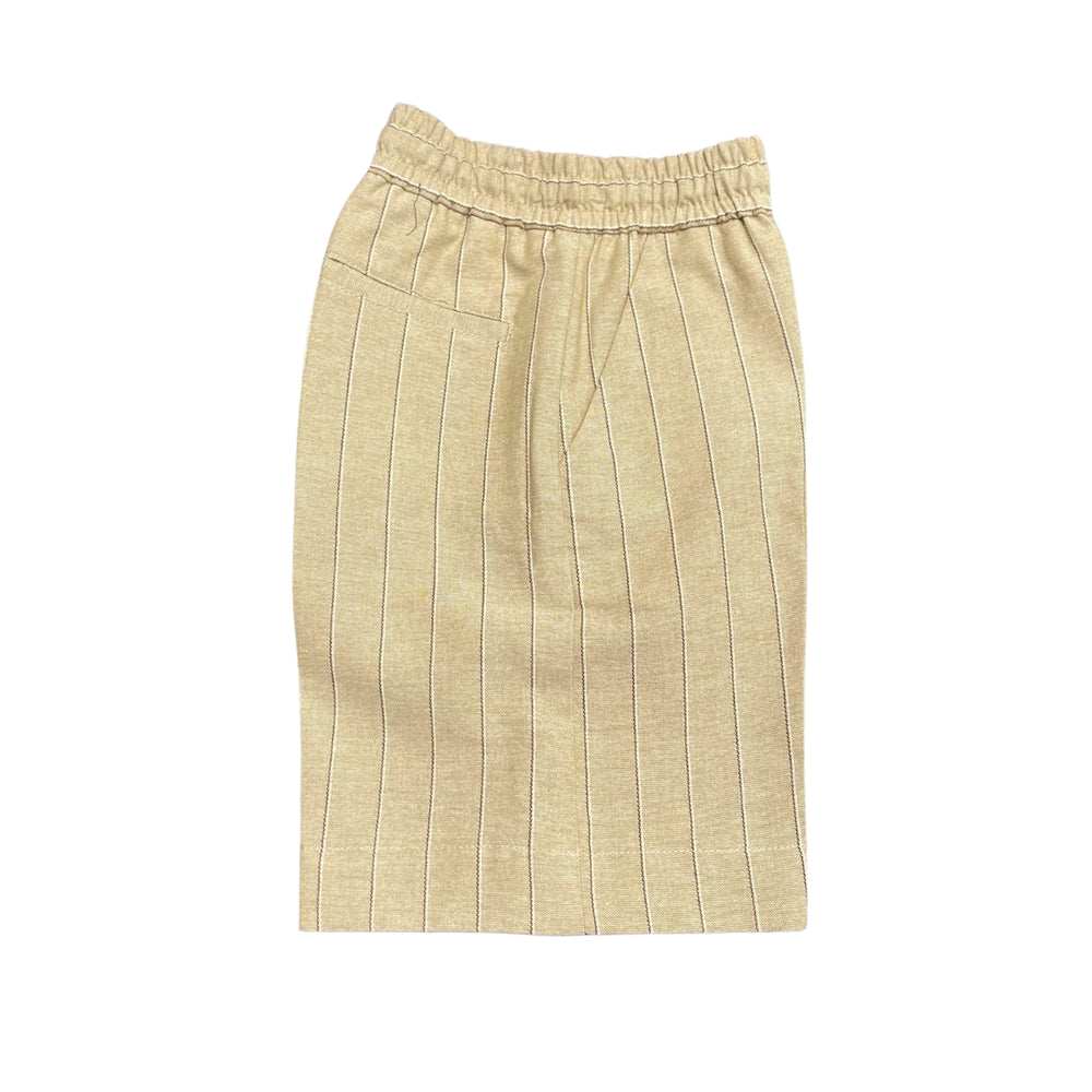 Bermuda lino e cotone a righe MR2426KBEIGE MANUEL RITZ