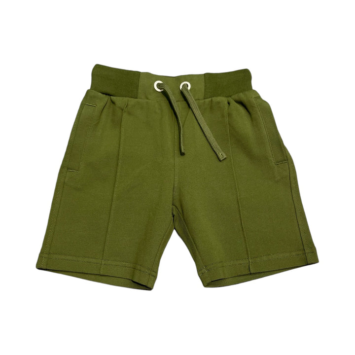 Bermuda in piquet con stampa logo F34338KVERDE SCU SUN 68
