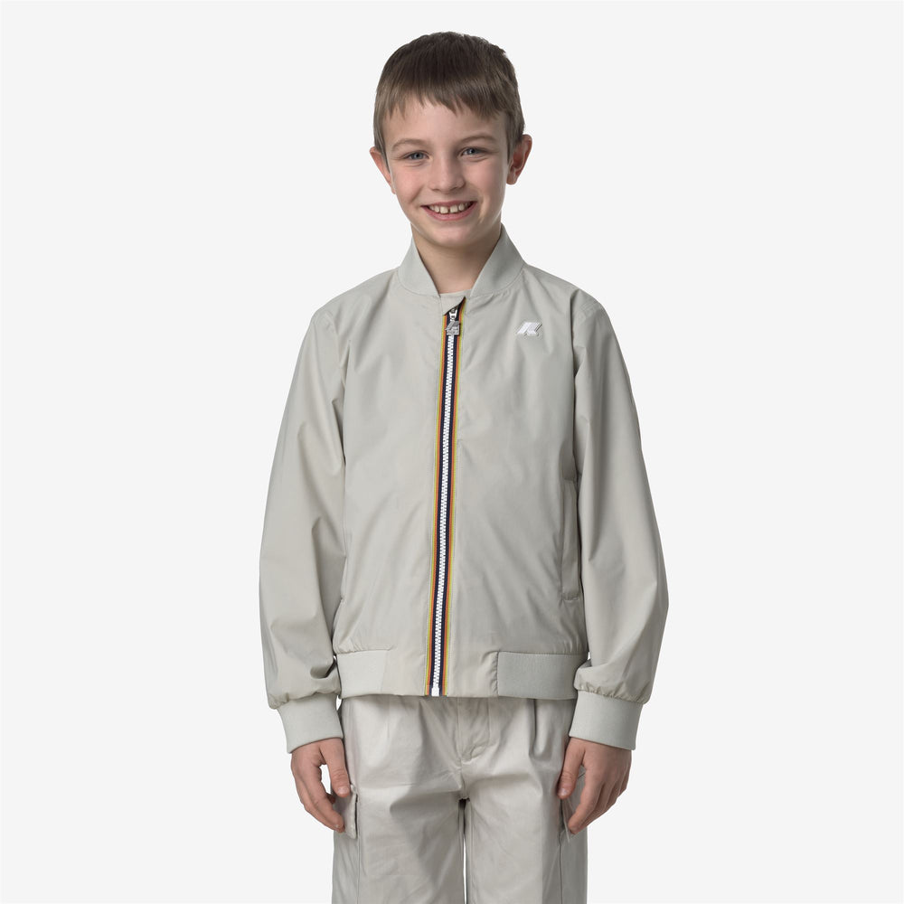 Giubbino da bambino aorelian taglio college in tessuto tecnico con interno in cotone K4138DWK634 K-WAY