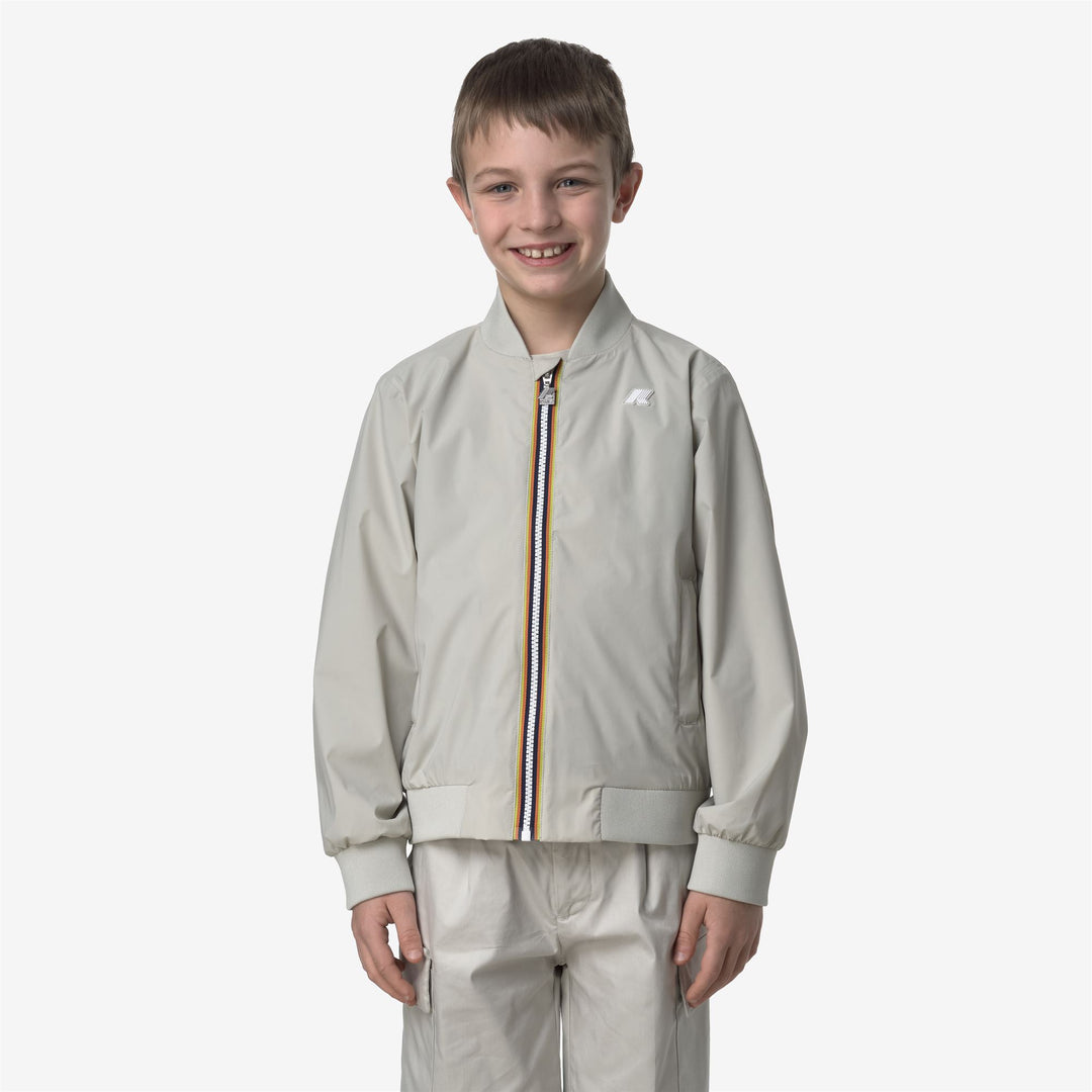 Giubbino da bambino aorelian taglio college in tessuto tecnico con interno in cotone K4138DWK634 K-WAY