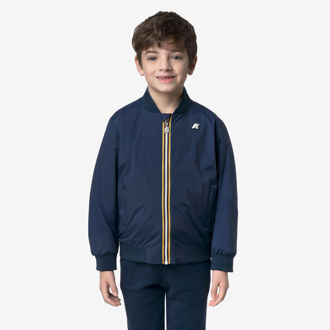 Giubbino da bambino aorelian taglio college in tessuto tecnico con interno in cotone K4138DWKB67 K-WAY