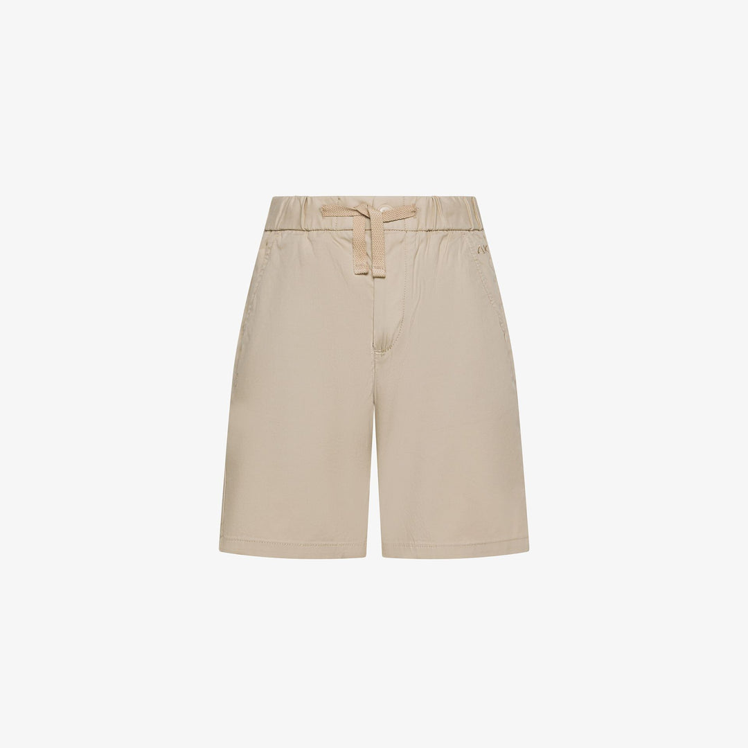 Bermuda da bambino in cotone leggero a pantalaccio con tasche a filo B36306JBEIGE SUN 68