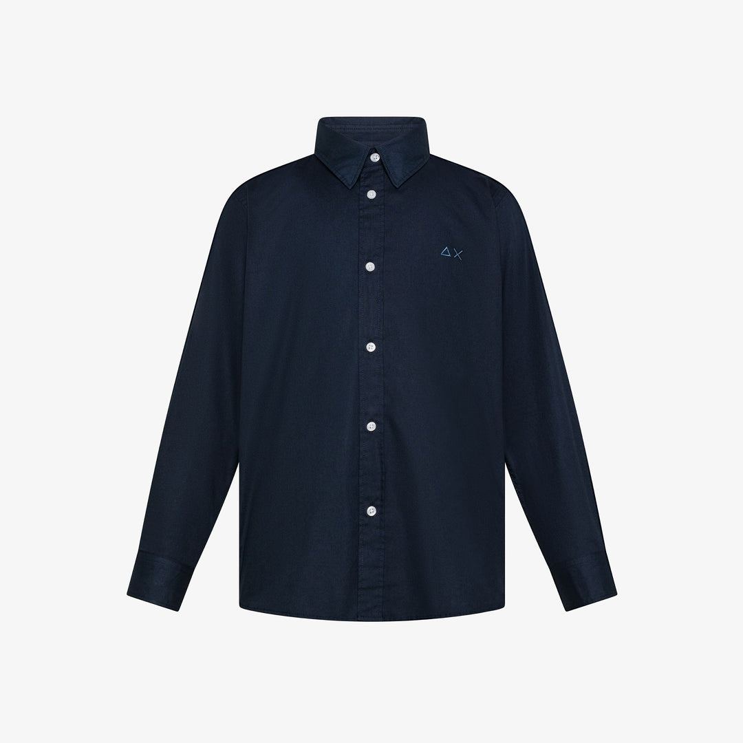 Camicia da bambino in cotone con logo e botton dowm S36301KBLU SUN 68