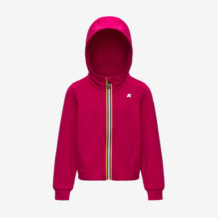 Felpa da bambina deva spacer in tessuto tecnico effetto neoprene con cappuccio e logo 