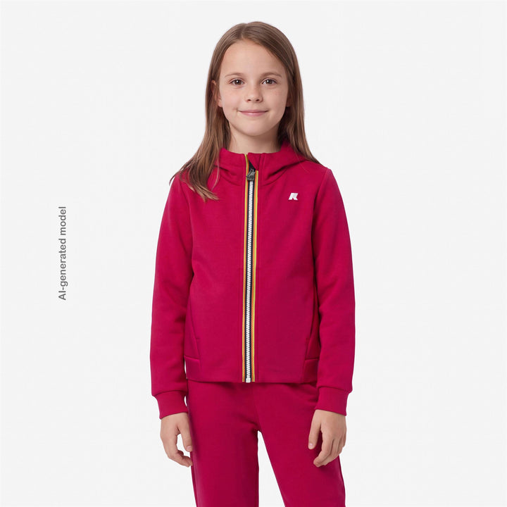 Felpa da bambina deva spacer in tessuto tecnico effetto neoprene con cappuccio e logo 