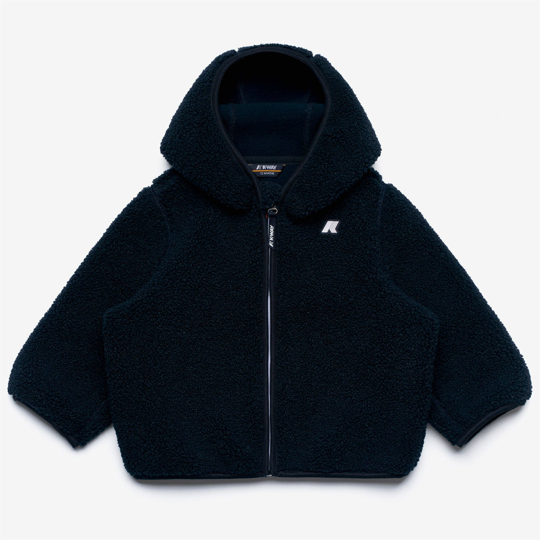 Felpa da neonati jane polar full zip con logo in ecopelliccia effetto teddt 