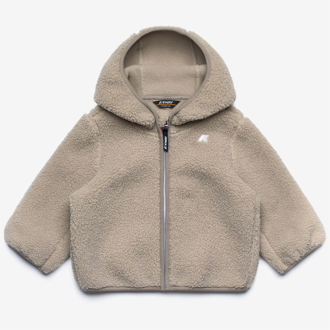 Felpa da neonati jane polar full zip con logo in ecopelliccia effetto teddt 