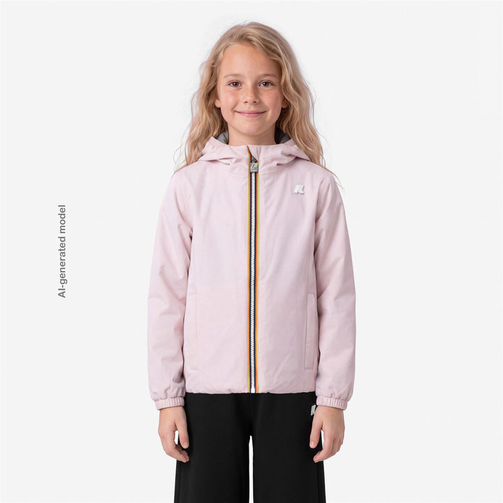 Giubbino da bambina lily warm reversibile in tessuto tecnico e piuma ecologica 