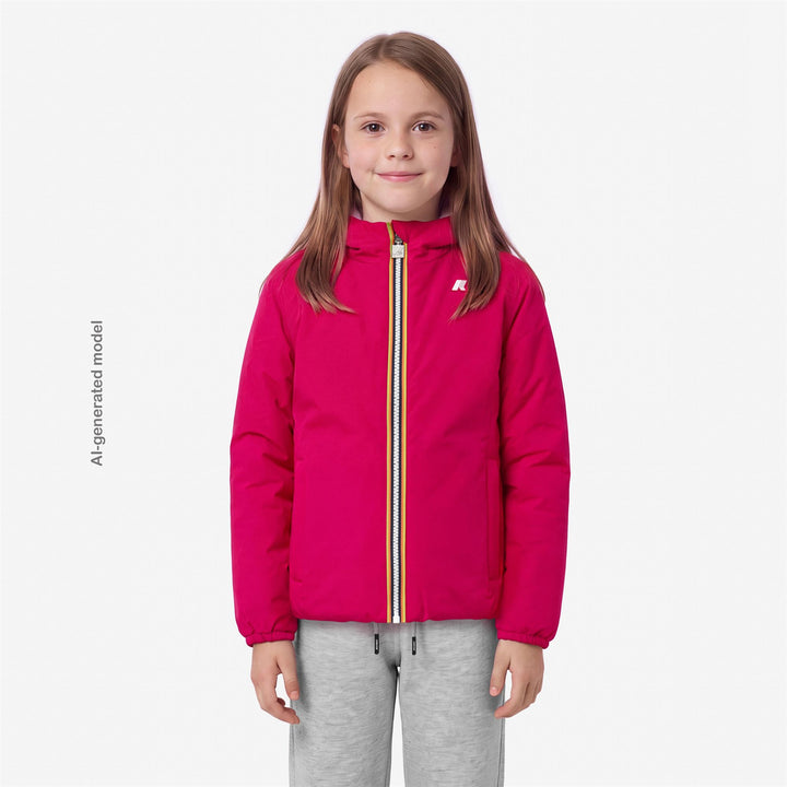 Giubbino da bambina lily warm reversibile in tessuto tecnico e piuma ecologica 
