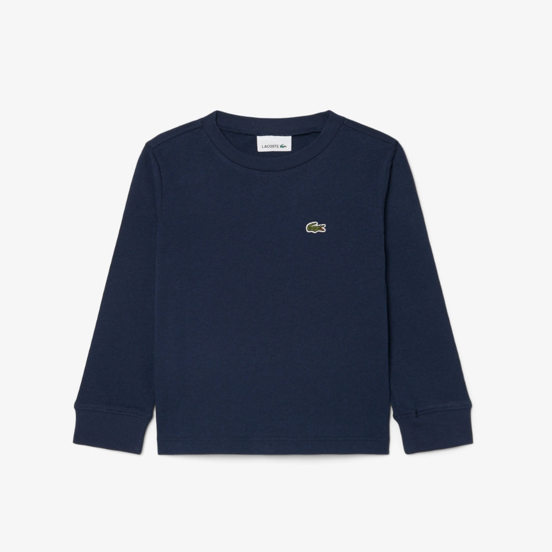 T-shirt da bambini in cotone manica lunga con logo 