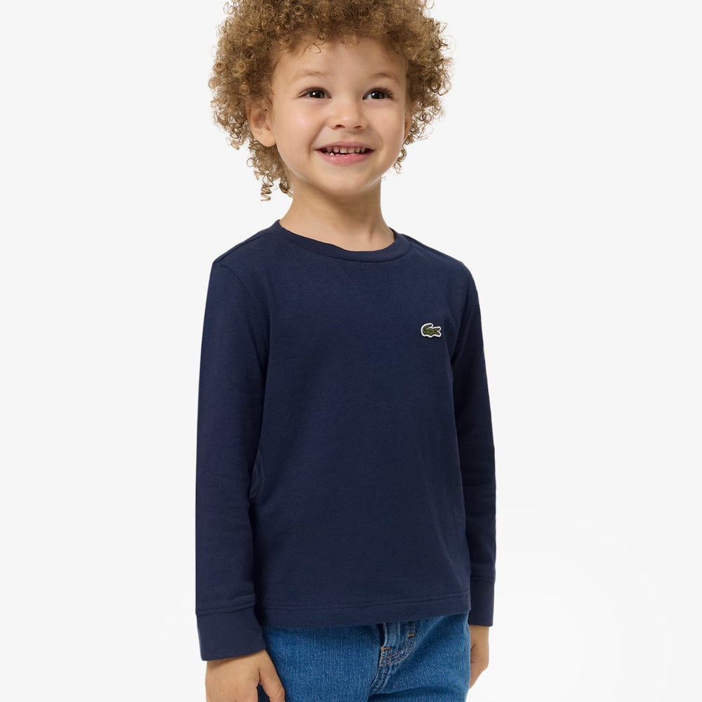 T-shirt da bambini in cotone manica lunga con logo 