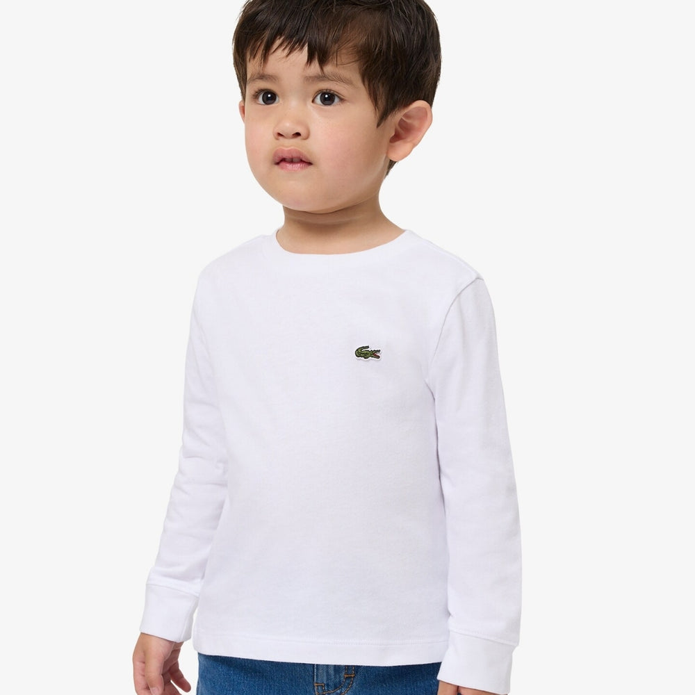 T-shirt da bambini in cotone manica lunga con logo 