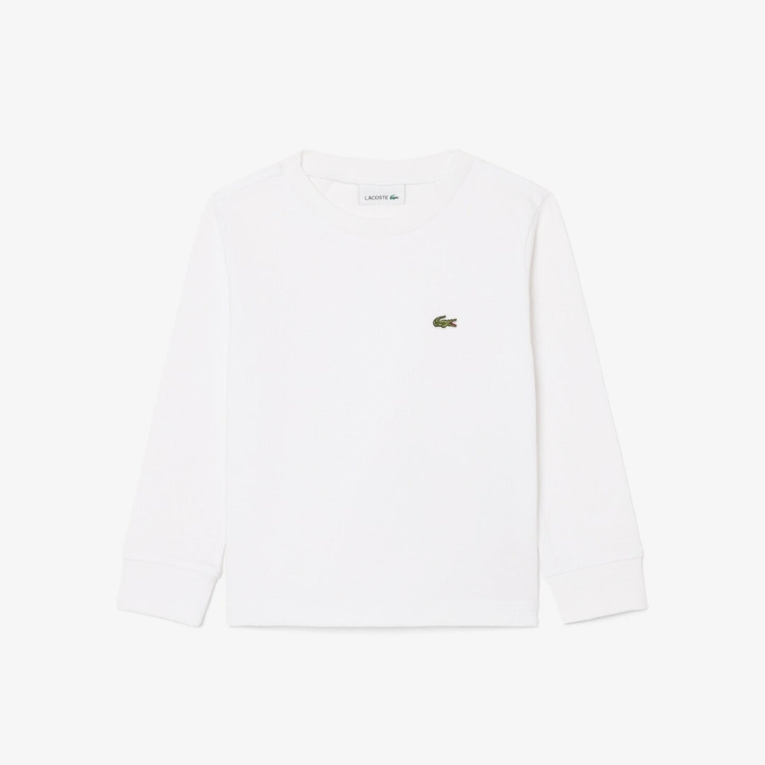 T-shirt da bambini in cotone manica lunga con logo 