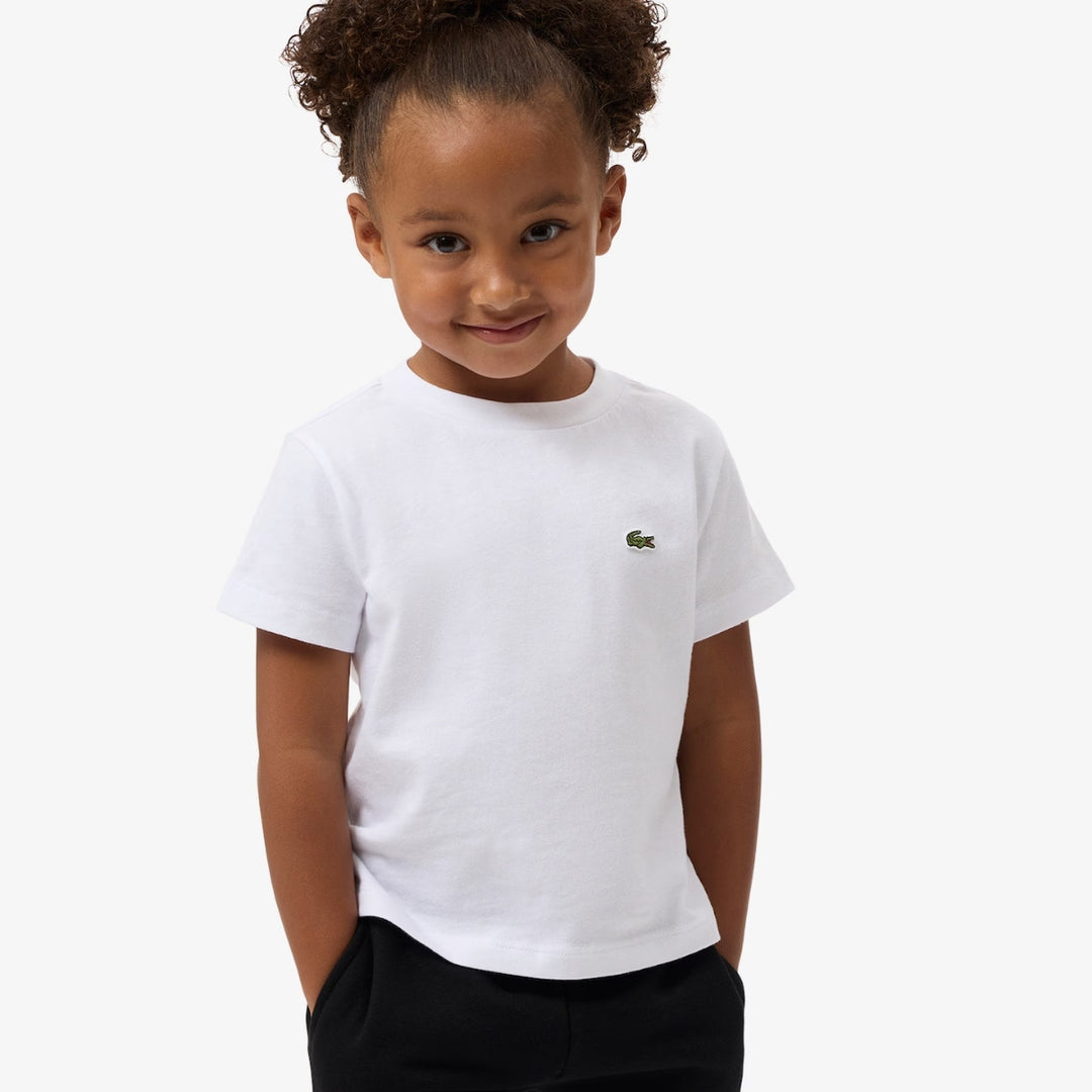 T-shirt da bambini in cotone mezza manica con logo 
