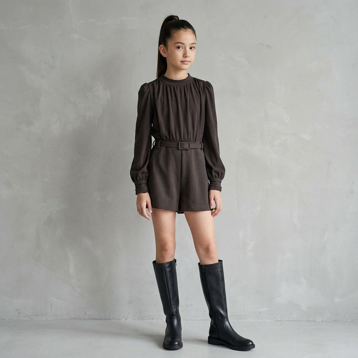 Tuta da bambina con shorts e cinta manica lunga 