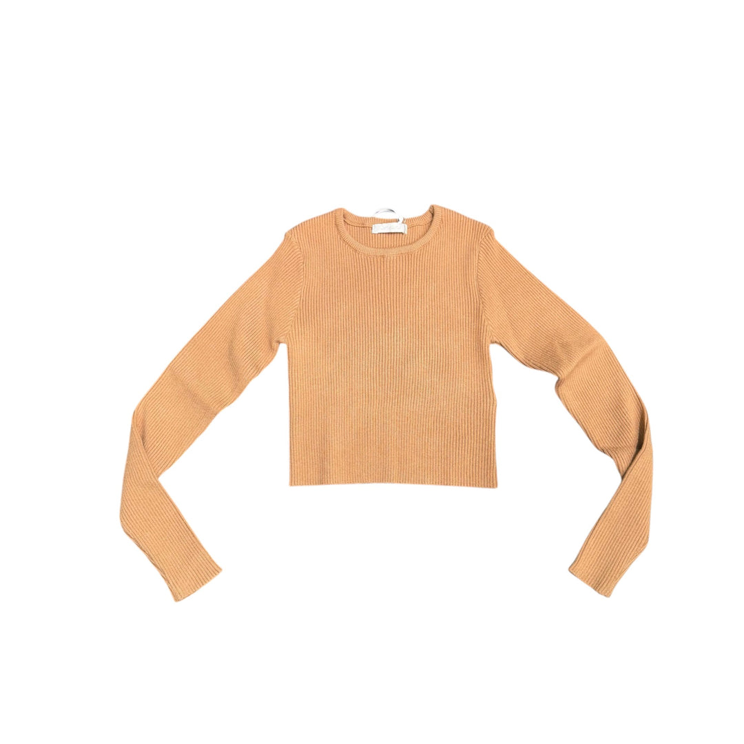 Maglia da bambina a costina corta slim manica lunga 