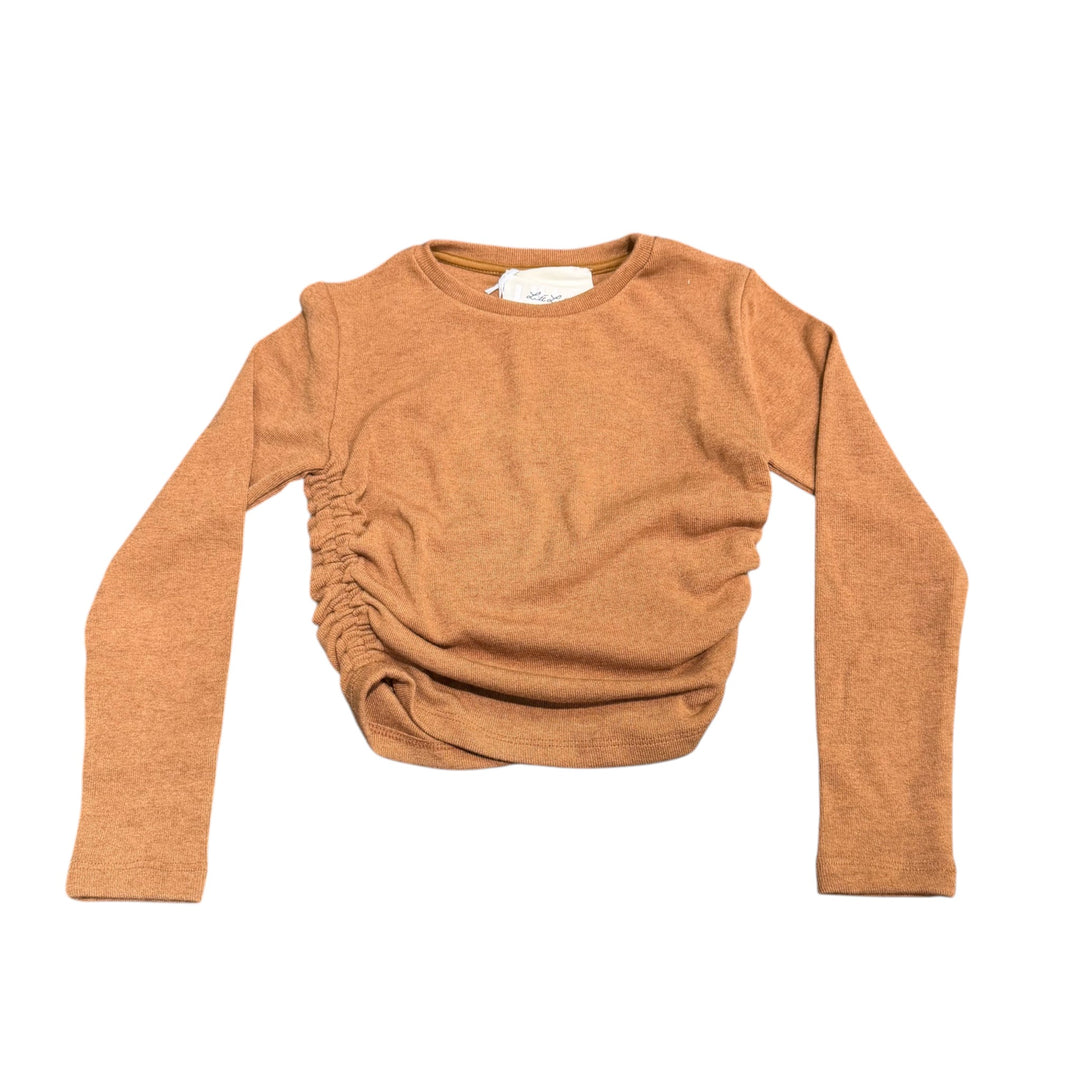 Maglia da bambina effetto lana plissettata sui fianchi 
