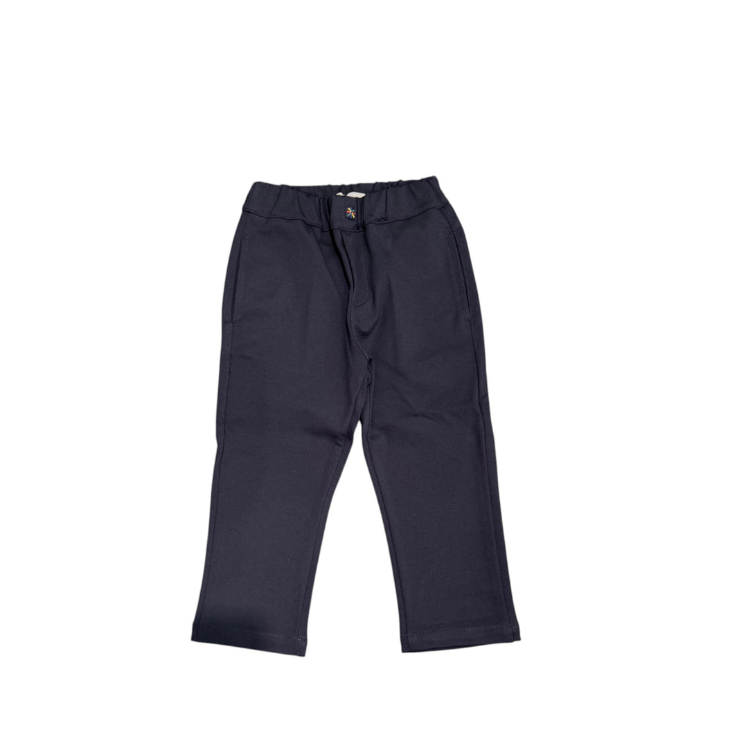 Pantalone da neonato tasca a filo con elastico in vita in tessuto elastico in punto milano 