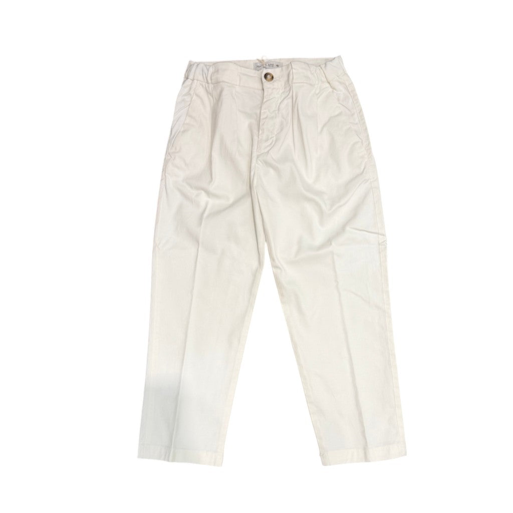 Pantalone da bambino con dippia pence modello japan in gambardina con elastico in vita 