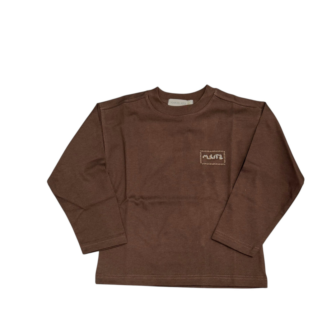 T-shirt da bambino in cotone manica lunga con stampa 