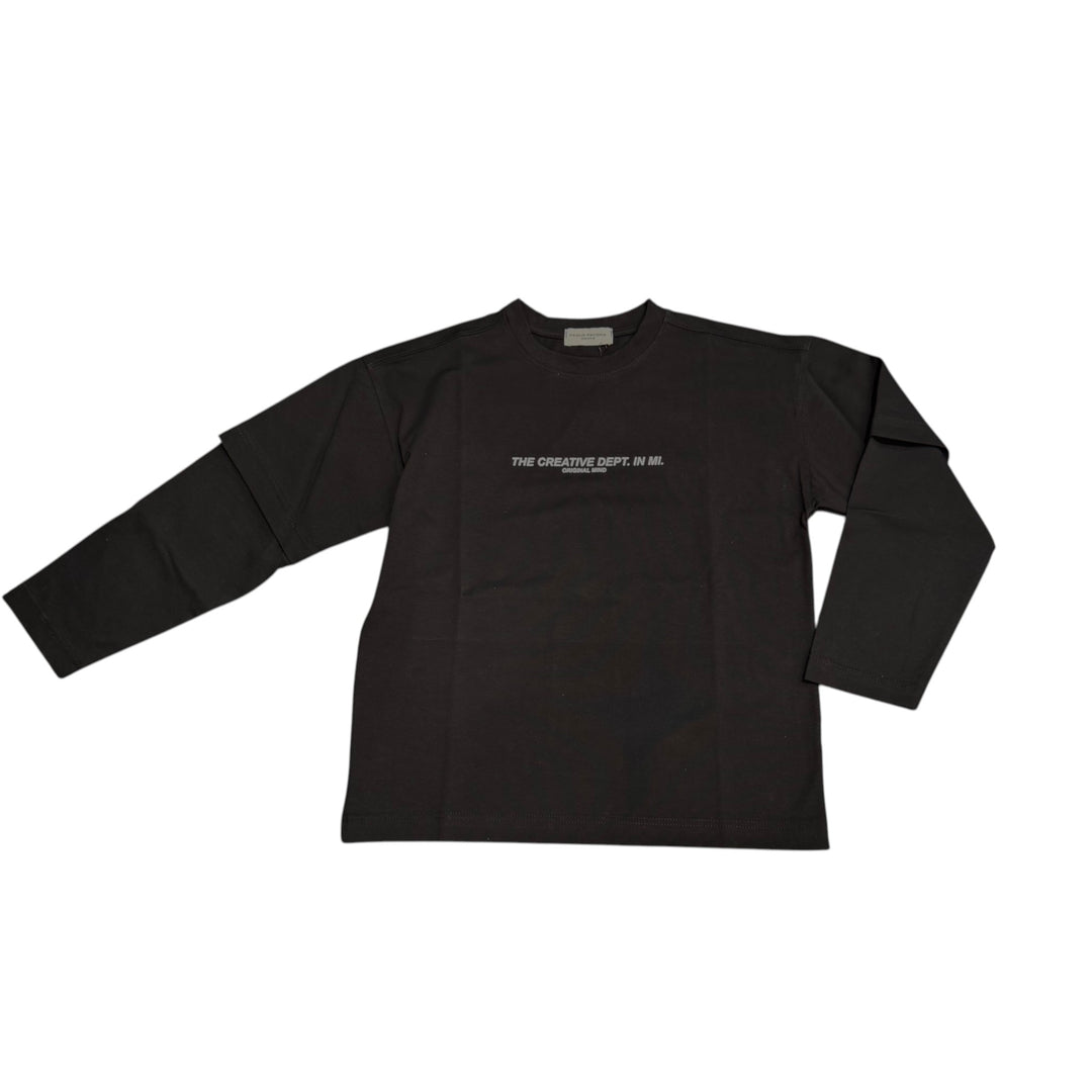 T-shirt da bambino in cotone manica lunga over con stamp 
