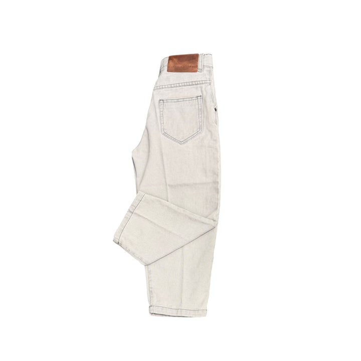 Jeans da bambino tasca a filo tessuto effetto spigato tasca a filo vestibilità comoda 