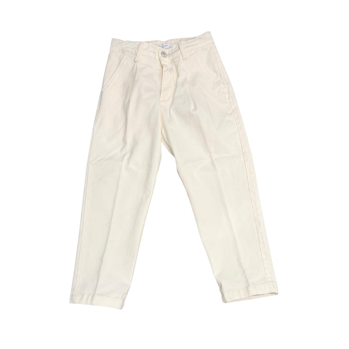 Pantaloni da bambino tasca a filo in gambardina con pence vestibilità regolare 