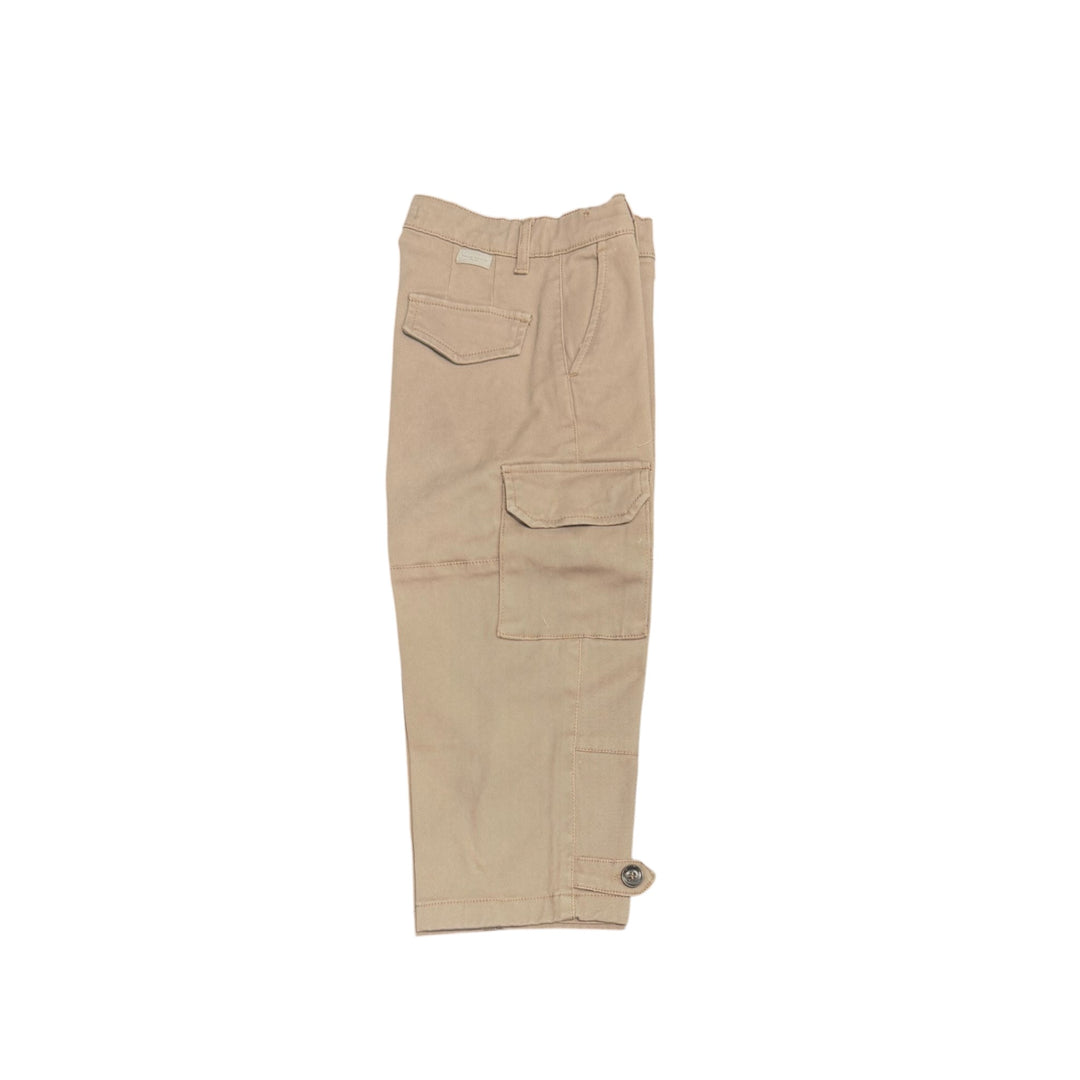 Pantalone da bambino in gambardina di cotone con tasconi vestibilità comoda 