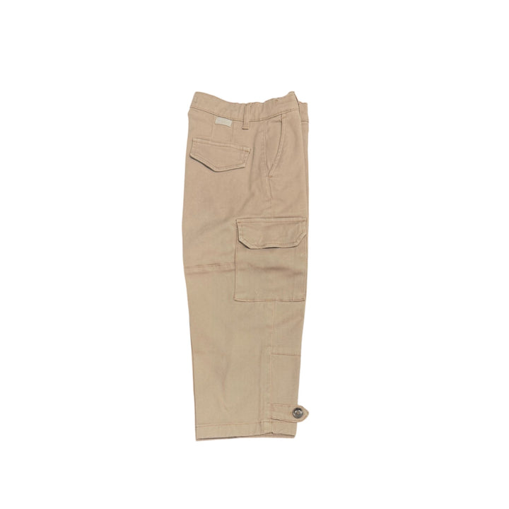 Pantalone da bambino in gambardina di cotone con tasconi vestibilità comoda 