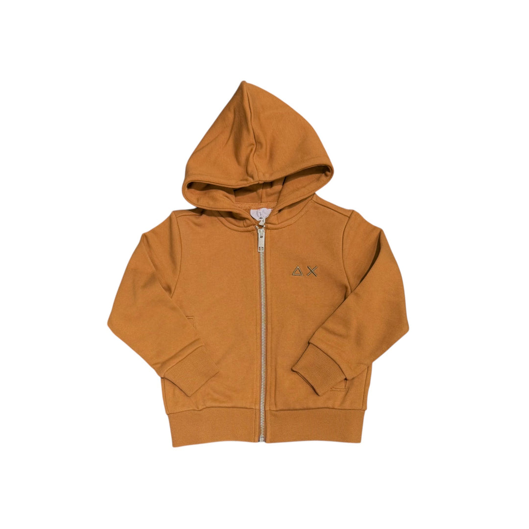 Felpa da bambino full zip con cappuccio e ricamo logo 