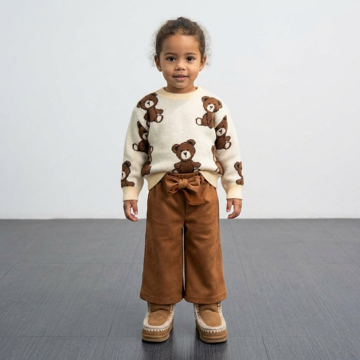 Pantalone da bambina comodo effetto renna 