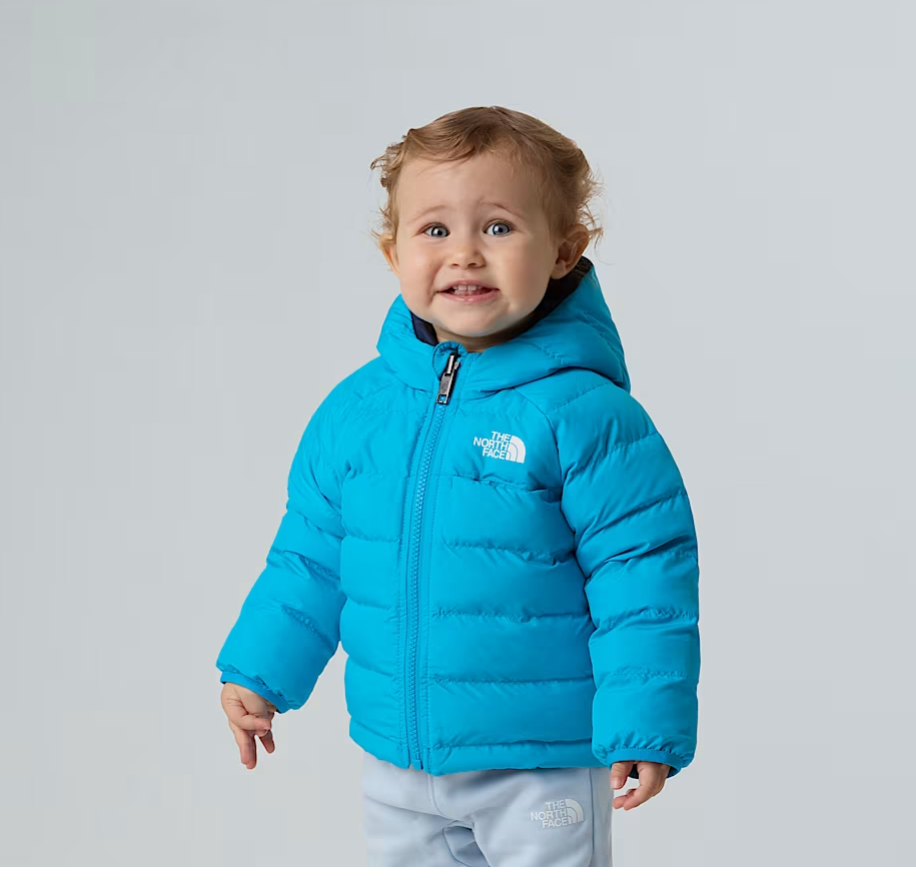Giubbino in tessuto tecnico reversibile imbottito in piuma ecologica PERRITO BABYBLU-AZZURRO THE NORTH FACE