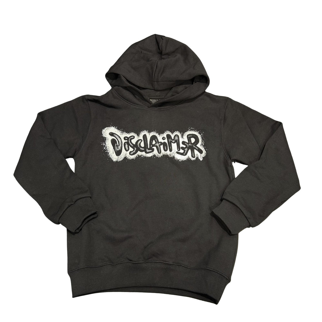 Felpa da bambino con cappuccio e stampa logo DK58616NERO DISCLAIMER