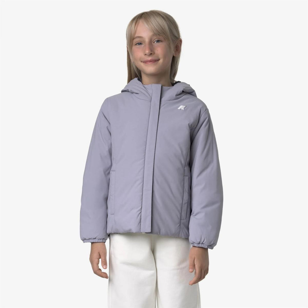 Giubbino da bambina lily warm warm reversibile in tessuto tecnico imbottito in ecopiuma K71339WKBBJ K-WAY
