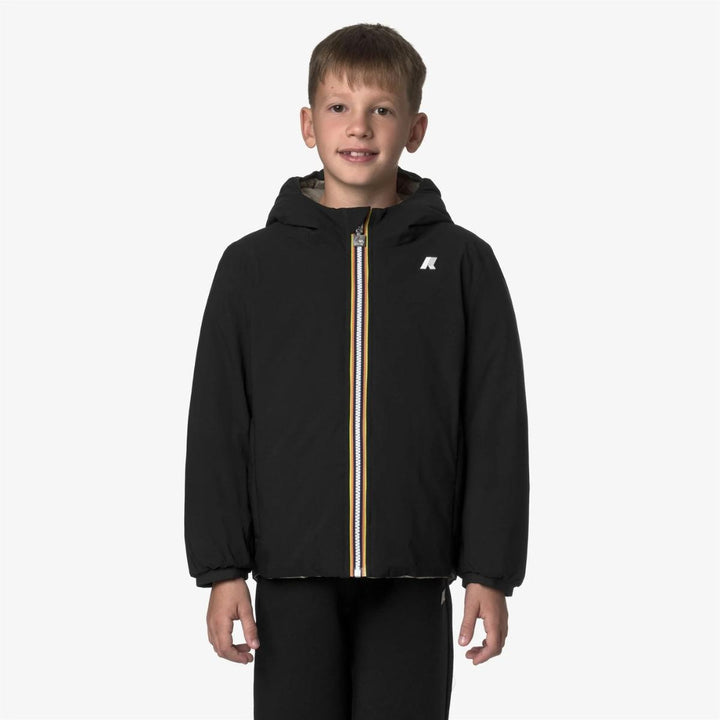 Giubbino da bambino Jack thermo reversibile in tessuto tecnico e imbottitura in piuma e piumino d'anatra K5128VWKBBX K-WAY