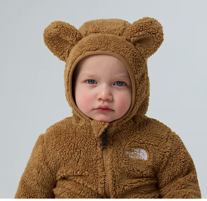 Felpa teddy full zip con cappuccio con orecchie in ecopelliccia con logo CAMPSHIRE HOODIECAMMELLO THE NORTH FACE