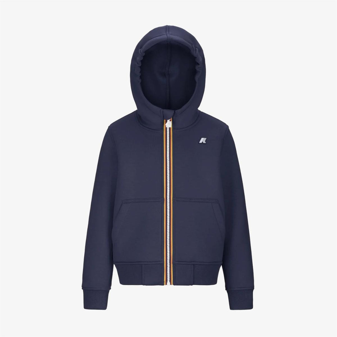 Felpa da bambino Berenger spacer in tessuto tecnico effetto neoprene full zip con cappuccio e logo K2124RWJ867 K-WAY