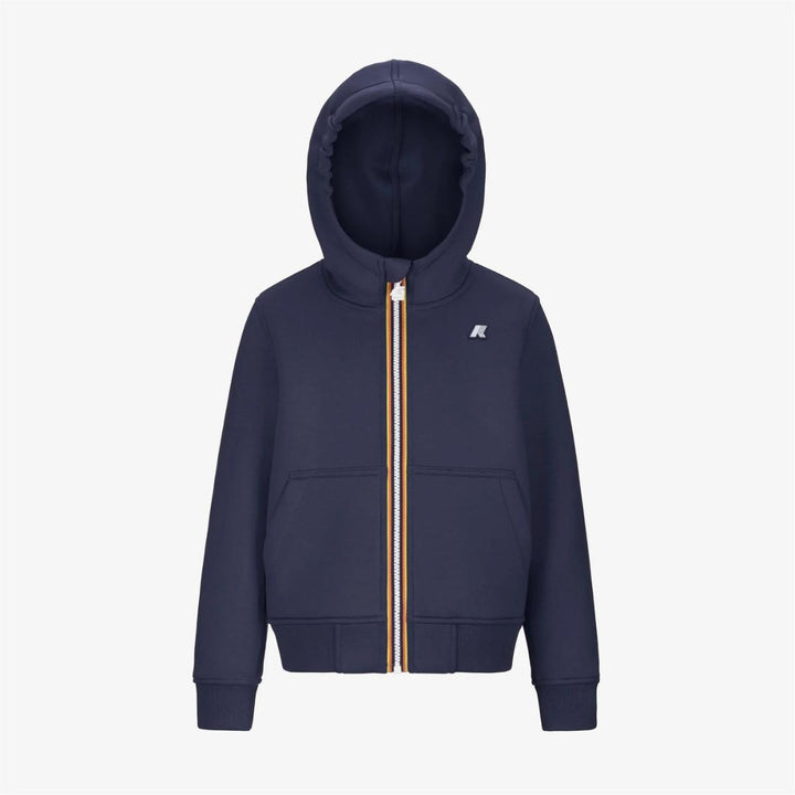 Felpa da bambino Berenger spacer in tessuto tecnico effetto neoprene full zip con cappuccio e logo K2124RWJ867 K-WAY