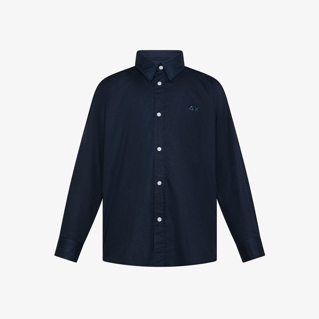 Camicia da bambino in cotone con logo e botton dowm S36301JBLU SUN 68