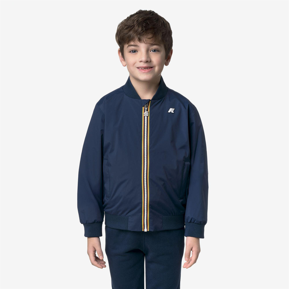 Giubbino da bambino aorelian taglio college in tessuto tecnico con interno in cotone K4138DWJB67 K-WAY