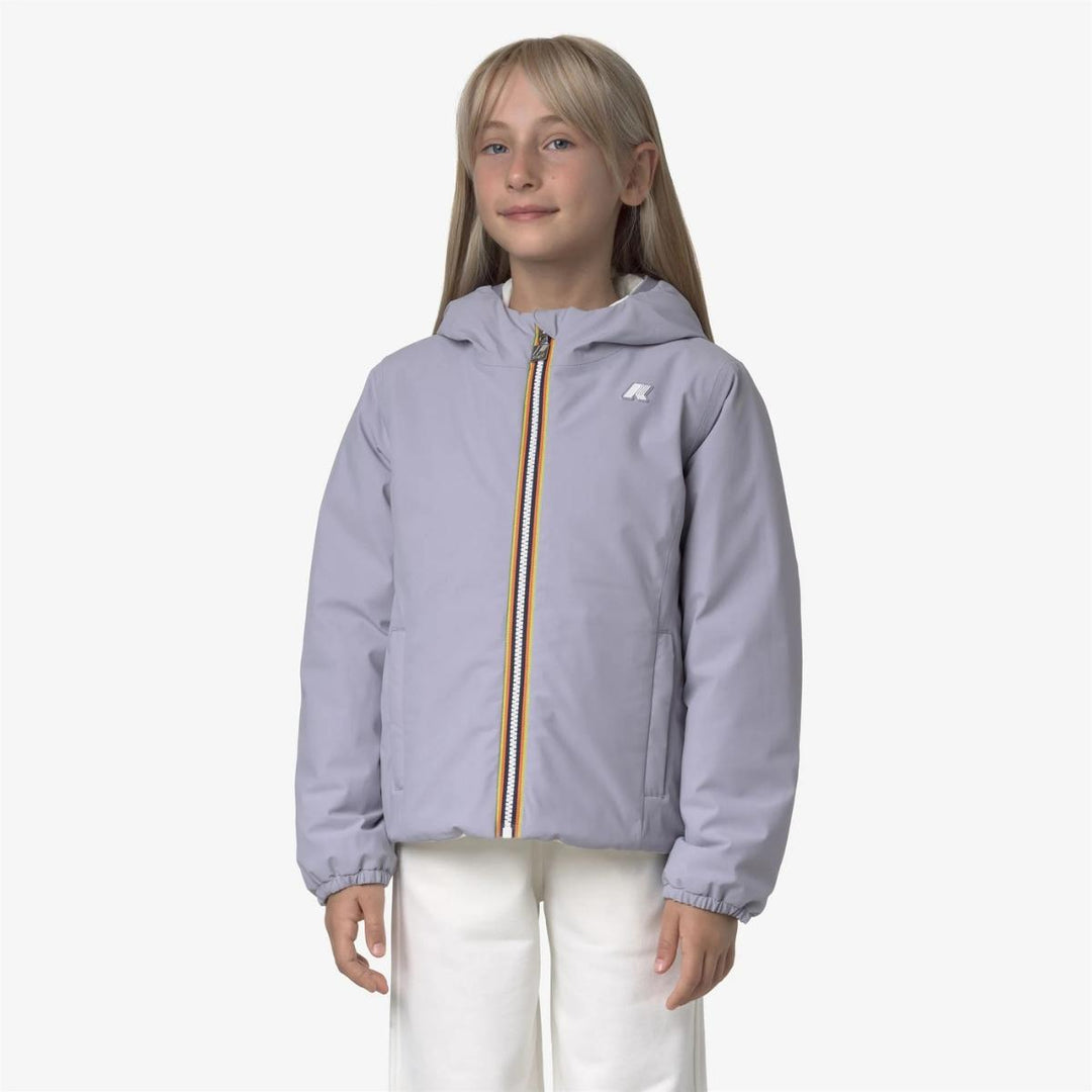 Giubbino da bambina lily warm warm reversibile in tessuto tecnico imbottito in ecopiuma K71339WJBBL K-WAY