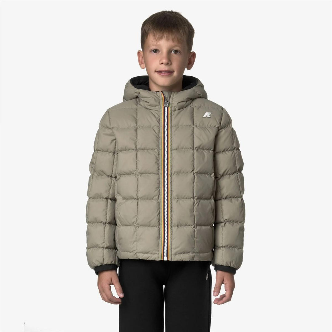 Giubbino da bambino Jack thermo reversibile in tessuto tecnico e imbottitura in piuma e piumino d'anatra K5128VWJBBX K-WAY