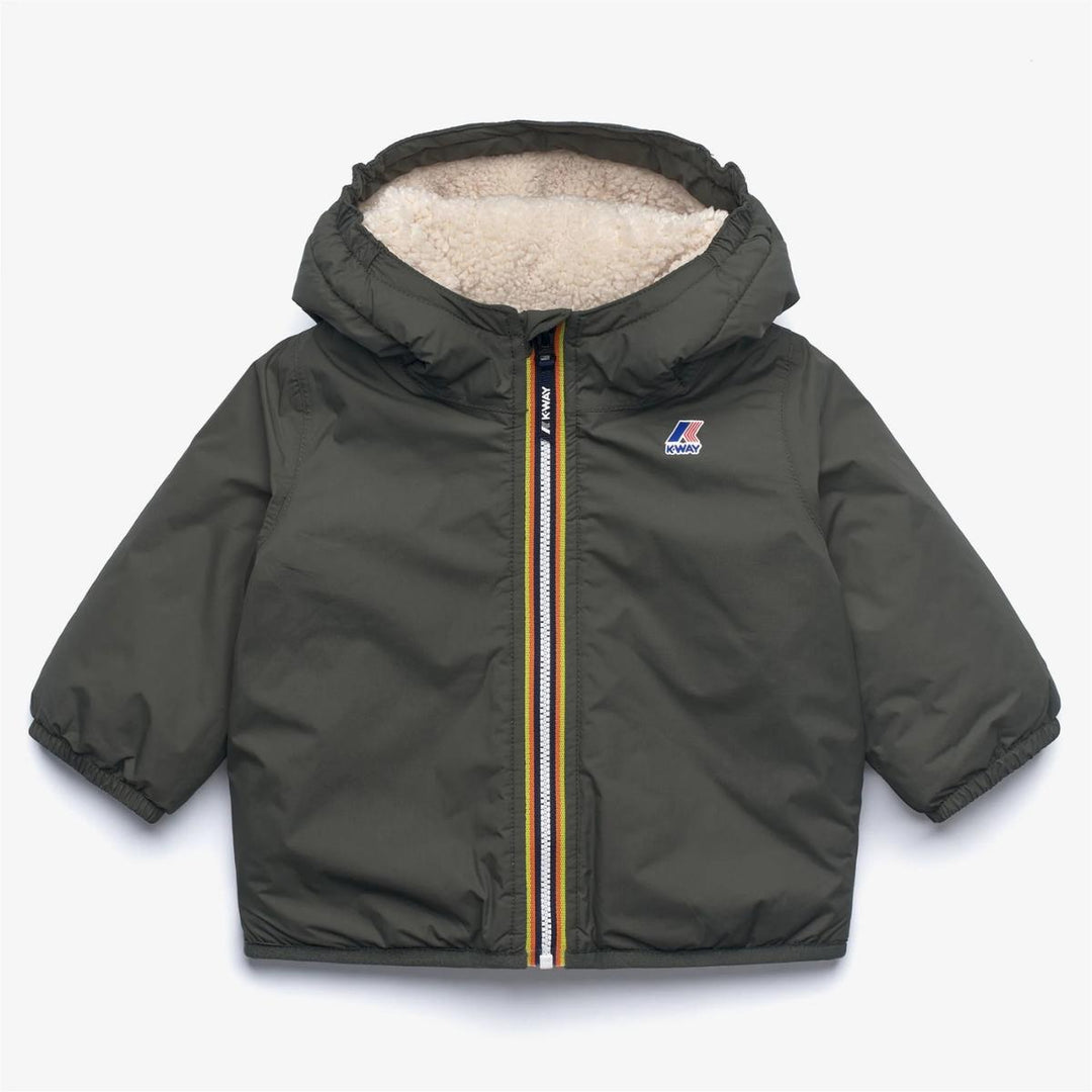 Giubbino da neonato Claudine orsetto , tessuto tecnico e imbottitura in ecopelliccia K7142RWWMR K-WAY