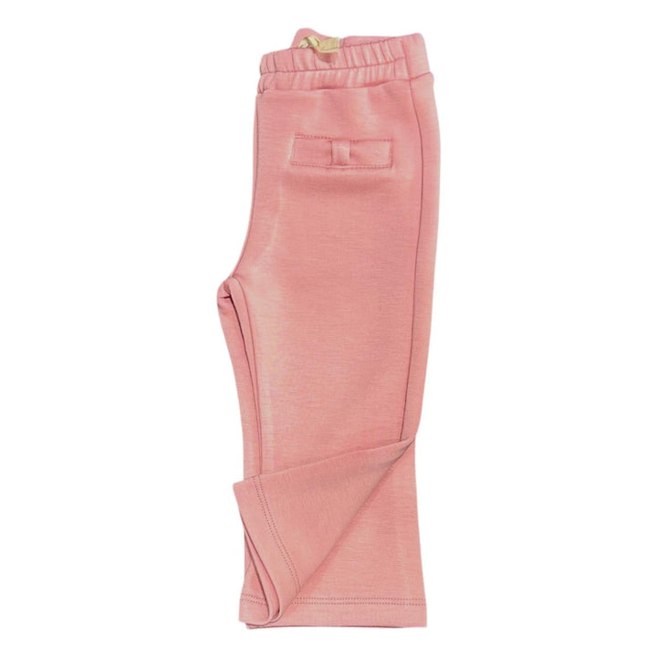 Pantalone da neonata in tessuto elastico con fiocchetti FL6699ROSA MELISA BAI