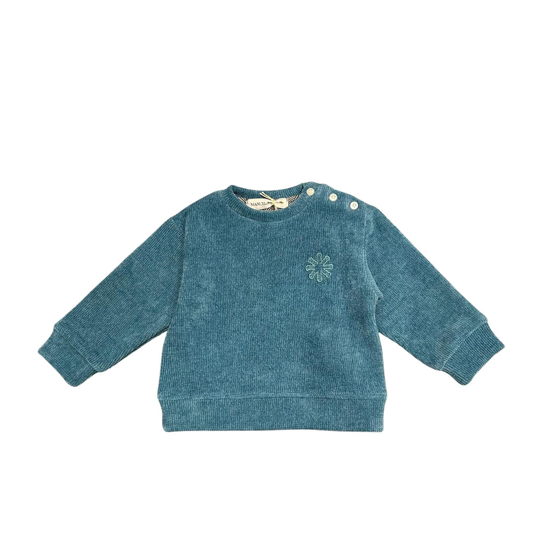 Felpa da bambino effetto maglia con ricamo logo MR3205KOTTANIO MANUEL RITZ