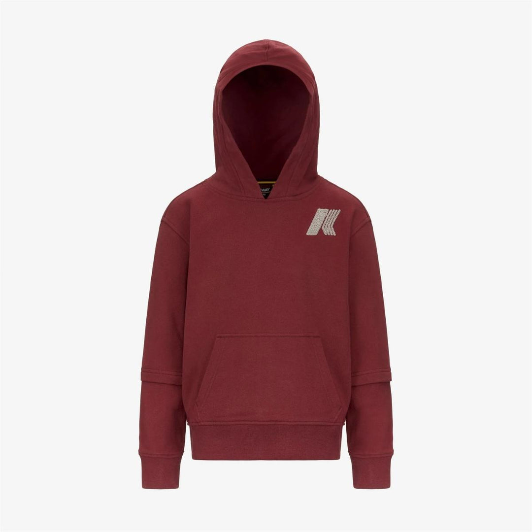 Felpa da bambino Berniel fp chiusa con cappuccio e logo spugna in petto K41325WKWNN K-WAY