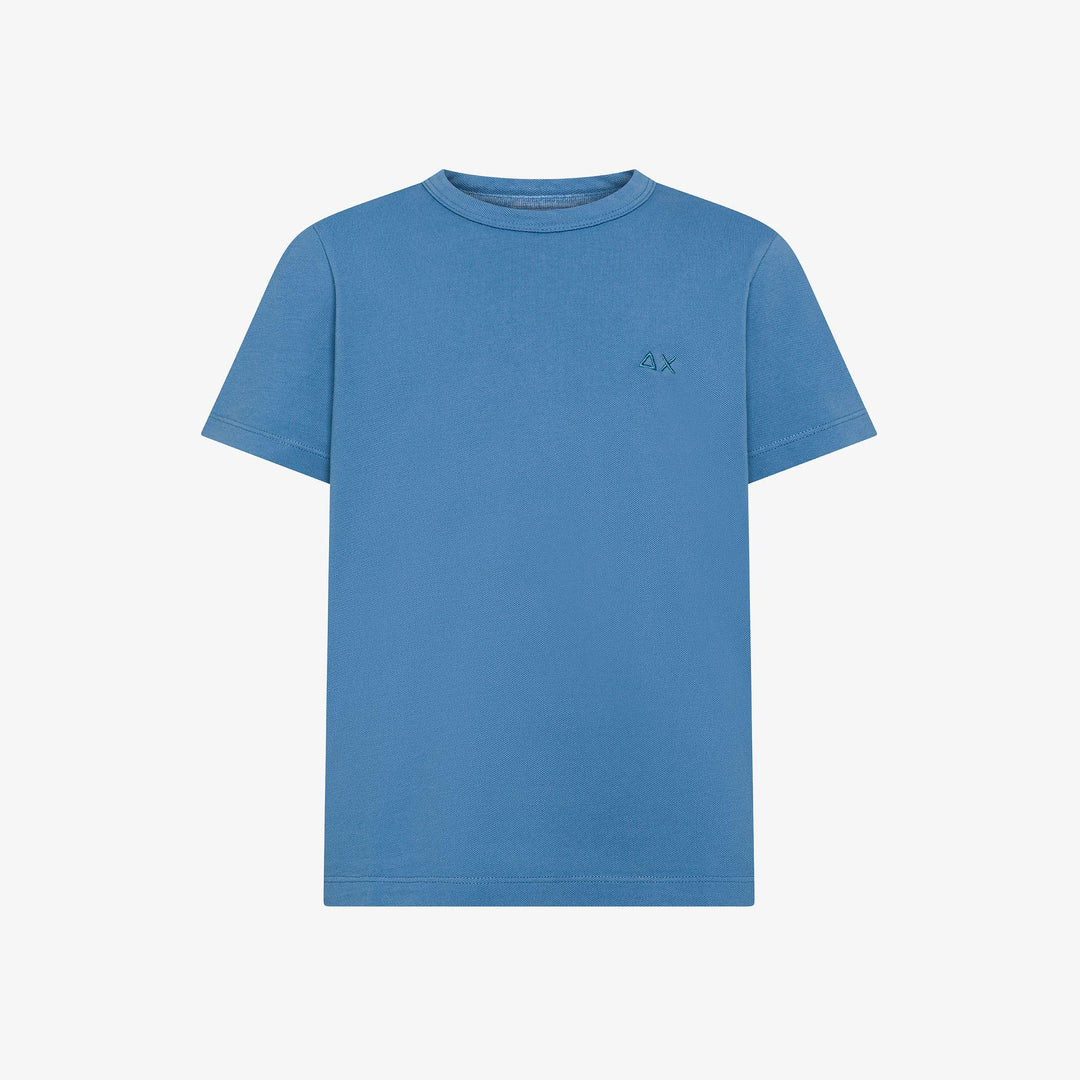 T-shirt da bambino in cotone piquet elastico con logo T36323KAVIO SUN 68