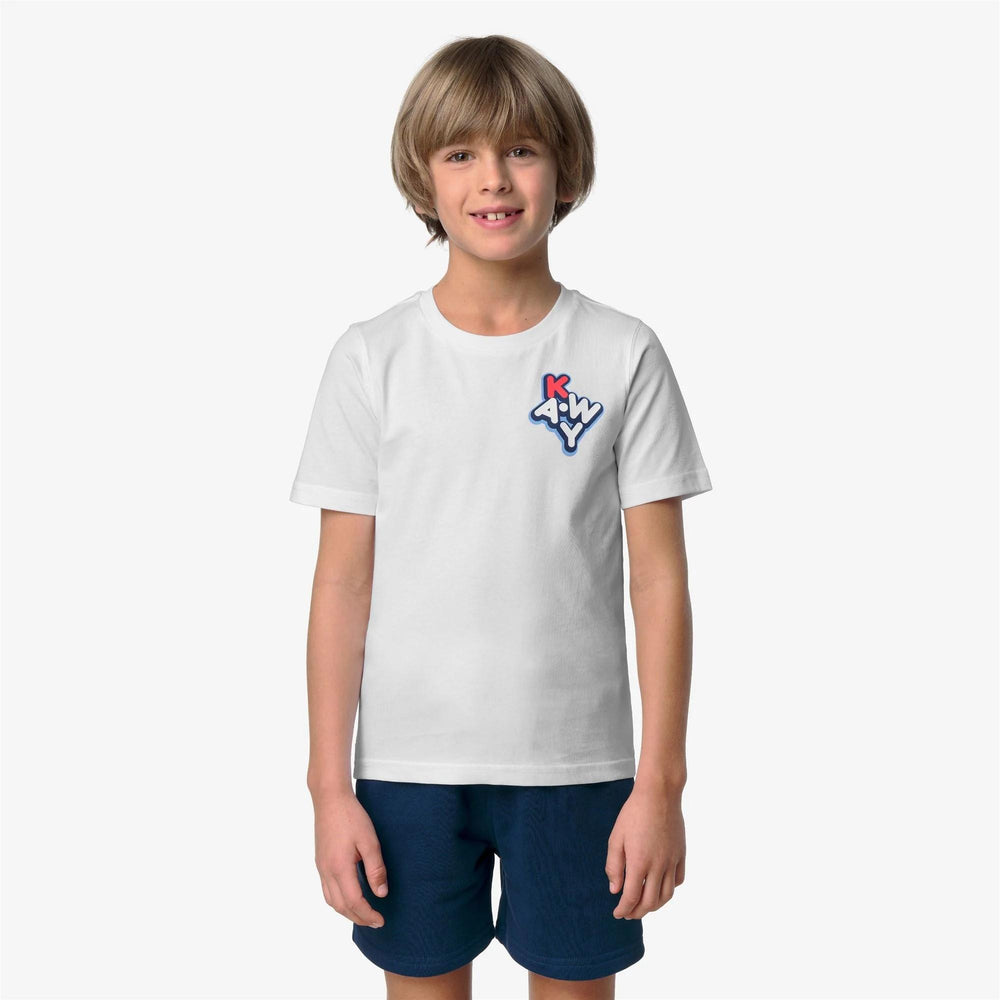 T-shirt da bambino Leonide scattered in cotone con logo petto K4146DWK001 K-WAY