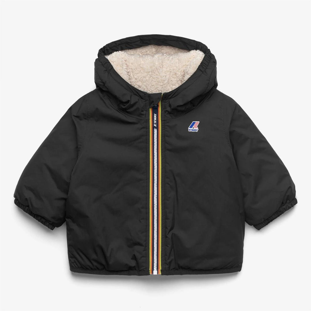 Giubbino da neonato Claudine orsetto , tessuto tecnico e imbottitura in ecopelliccia K7142RWUSY K-WAY